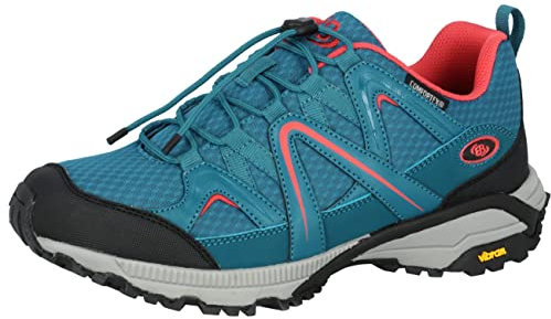 Brütting Damen Largo Walkingschuhe, Petrol/rot, 41 EU