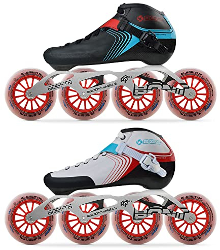 Bont GT4 Inline Speed Skates, Black/Blue, Size 8.5 (110mm)