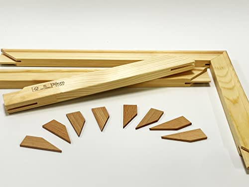 FSC® Zertifiziertes Keilrahmenleisten-Set I Bausatz zur Selbstmontage I Selbstbau ohne Leinwand I Profi-Bilderrahmen I viele Größen, 80x100 cm