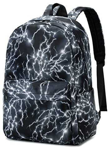 Jungen Schultasche Teenager Schulrucksack Jugendliche Rucksack Schule Daypacks Kinder Groß Schulranzen Wasserdicht (2-Schwarz)