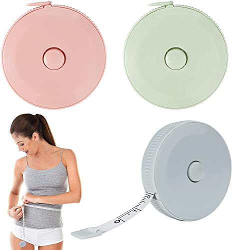 Lot de 3 mètres Ruban rétractables pour Couture - Ruban à mesurer Doux | Double face de 150 cm - Taille - Règle à coudre