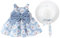 Robe d'été sans manches pour bébé fille avec nœud et fleurs - Robe tutu de princesse - Robe d'été + chapeau de paille, Bleu/blanc, 12-18 mois