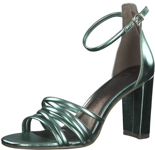 MARCO TOZZI 2-2-28386-20, Sandalias para Mujer, Verde (Green Met.), 39 EU