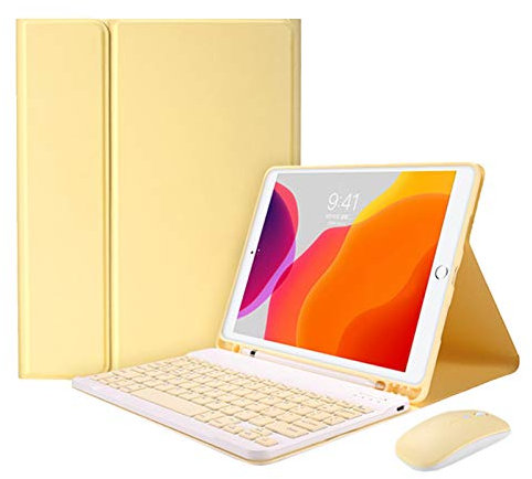 HAODEE Per iPad Air 4 11,9 pollici Custodia magnetica sottile con Bluetooth Touchpad Tastiera Mouse Case (colore: GIALLO Mouse, Dimensioni: Pro 11 2020)
