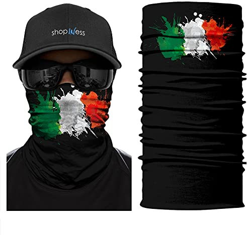 ShopINess Unisex Erwachsene Multifunktions Schlauchschal Halswärmer Neckwarmer Flaggen-Stil Fußball Weltmeisterschaft (Italien)