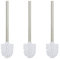Relaxdays Toilettenbürste, 3er Set, WC-Bürste, Ersatz, Abnehmbarer Bürstenkopf, Klobürste Edelstahl, HxD 35 x 8 cm, weiß
