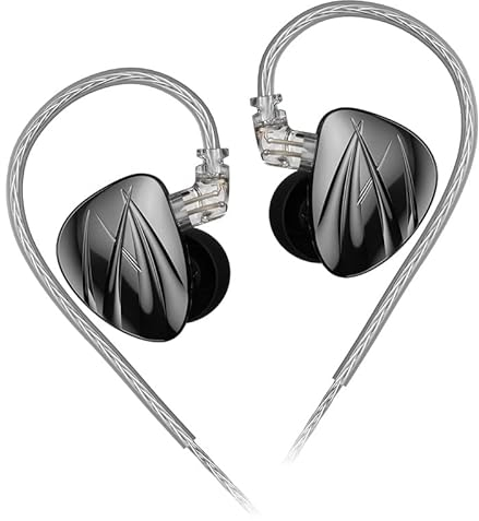 Joyodio SHINE HiFi 1DD+2BA Hybrid Driver In Ear Monitor IEM, with 4-Level Tuning Switch, Detachable 8 Strands Silver-plated Cable, Zinc Alloy Faceplate (Without Mic, Black)