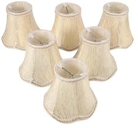 Set mit 6 Kronleuchter-Schirmen, nur für Kerzenlampen, aufsteckbare Lampenschirme
