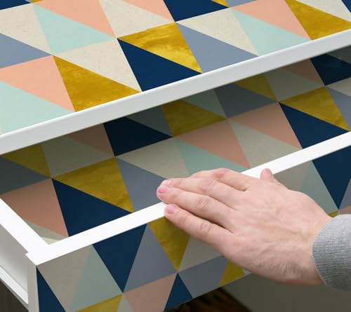 kina - RA0038 Klebefolie für Möbel und Wände kratzfest wasserdicht Wandaufkleber Geometrische PVC Tapete für Wand Haushaltsgeräte Küche Badezimmer