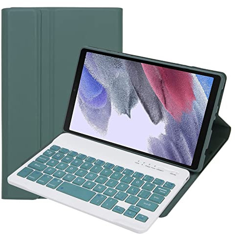Custodia con Tastiera per Samsung Galaxy Tab A7 Lite 8.7 2021 (SM-T220/T225), Tastiera Wireless Rimovibile Retroilluminata A 7 Colori Per Galaxy Tab A7 Lite 8.7 Pollici Versione 2021,Deep green