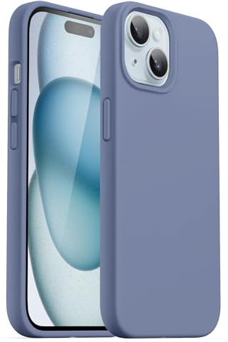 JETech Silicone Case for iPhone 15 6.1-Inch, Silky-Soft Touch Full-Body Protective Phone Case, Shockproof Cover (Winter Blue)