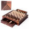 SANCHKEN 12.8 Wooden Magnetic Chess Set Classic Interactive Chess Board Game Set Age 6+ for Adults Chess Board with 2 Built-in Storage Drawers - 2 Extra Queen (brown-a)