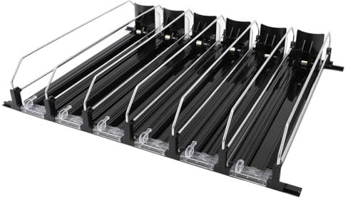 Organizador de bebidas de ABS para nevera, organizador de bebidas de nevera de fácil carga, organizador de bebidas amortiguador, dispensador de latas de refresco ajustable, organizador de latas de