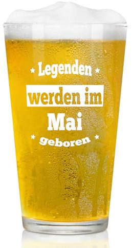 Joymaking Bierglas Geschenk für Männer - Geburtstagsgeschenk im Mai, Lustige Geschenke für Papa, Freund, Mitarbeiter, Sohn, Opa - 15oz