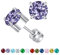 ZOCOYUU Titan Schraube zurück chirurgischen Edelstahl Ohrstecker für Frauen Männer, hypoallergene Birthstone Ohrstecker Double Side 5A Cubic Zirconia Ohrstecker Schmuck 6mm (Februar(Amethyst))