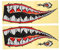 PACKOVE 2St Shark Mouth Autoaufkleber autofenster aufkleber Abziehbilder mit Haifischzähnen Kajak Haifischmaul-Autoaufkleber Aufkleber mit Haifischzähnen LKW auto aufkleber Surfbrett p42