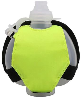 MiOYOOW Hand Trinkflasche, Laufwasserflasche Handheld, Verstellbare Handgelenk Sportwasserflaschen, Auslaufsicherer Silikon Sportwasserbecher für Reisen, Klettern, Joggen, Wandern