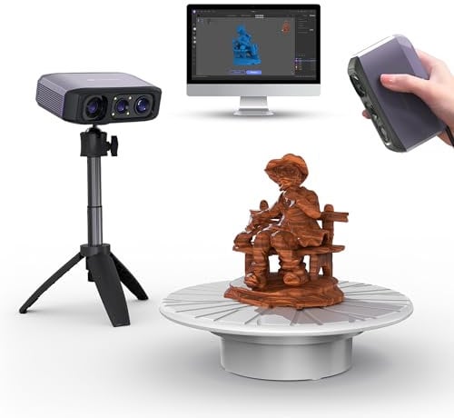3D-Scanner für 3D-Druck, Handheld-3D-Modellscanner mit 0,05 mm hoher Detailpräzision, 10 FPS Scangeschwindigkeit, Anti-Shake-Objektiv, kompatibel mit Windows/MacOS, 3DMakerpro Moose Lite Premium