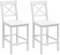 HOMCOM 2er-Set Hochstühle, Barstühle im Landhausstil Chic aus Holz Höhe 60 cm mit Fußstütze, ABM. 41L x 46l x 97,5H cm weiß