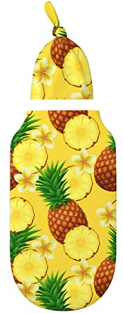 FWJZDSP Pine Slices and Plumeria Swaddle Blanket with Hat Set Cotton Wrap Blanket for Boys & Girls