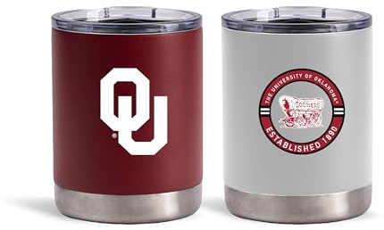 The Memory Company Lizenziertes NCAA 2er-Pack Home/Away Lowball (ohne Griff), University of Oklahoma