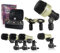 Y YO-TRONICS Professional Percussion and Instrument Wired Mics for Stage and Studio 7-Piece Set, Includes Snare Mic, Overhead Condenser Mics, Champagne Color
