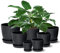 Gardrium Lot de 7 Pots de Fleurs en Plastique avec Trou de Drainage pour intérieur et extérieur, Gris moucheté 19/17,5/16,5/15 / 14/11.5/8,8 cm, Noir