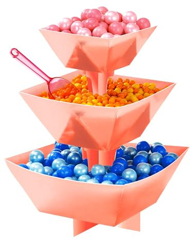 WEEPA Birthday Party Supplies Decorations Cardboard Dessert Display Dessert Stand Candy Snack Cupcake Stand Cake Stand Bowl Stand Tower Display for Wedding (Rose Gold)