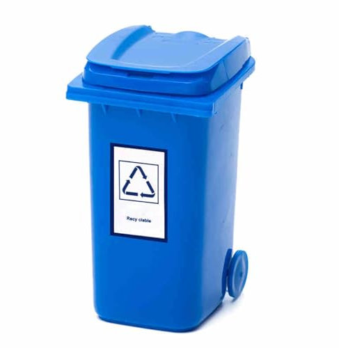Mini Wheelie Bin Desktop Mini Trash Bin, Miniature Garbage Cans Desktop Paper Bin, Plastic Desk Trash Can with Lid, Mini Desktop Waste Bin Pen Pot Holder, for Home Kitchen Bedroom Bathroom Office