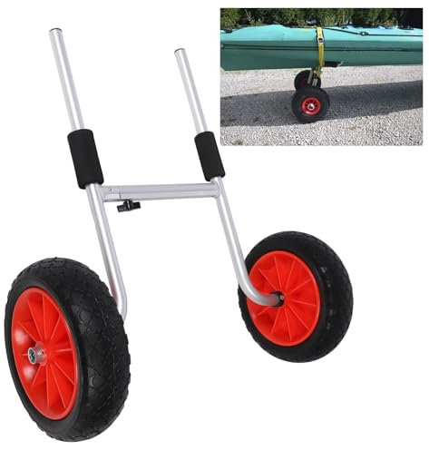 Kajak-Wagen, Kanu-Trolley mit 10-Zoll-Reifen, Kajak-Trolley, Kanu-Träger, Verstellbarer, Faltbarer Aluminium-Kajak-Kanu-Transportwagen, Kajak-Wagen-Dolly für Kleine Boote