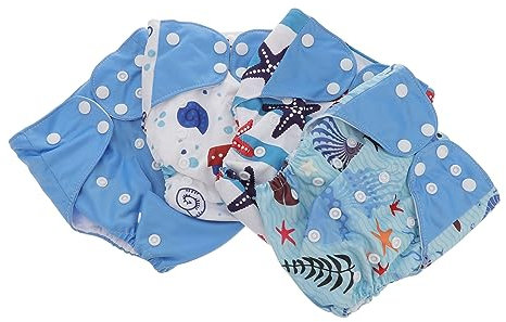 WATIIFUFU 4stücke Teiliges Wasserdichtes Waschbare Atmungsaktive Neugeborenen-windeln Mit Elastischem Und Verstellbaren Druckknöpfen Für Optimalen Schutz Und Komfort