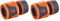GRIFEMA GE1201 Attacco Rapido per Tubo da 1/2 12,5 mm - 5/8 15 mm, Connettore Universale, Installazione Facile, Protezione Solare, Grigio - Arancione[Esclusiva Amazon] (Confezione da 2)