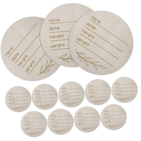 Operitacx Glattes Holzschild-set Zur Ankündigung Des Babynamens 12-teilig Neue Baby-namensscheibe für Die Geburtsanzeige