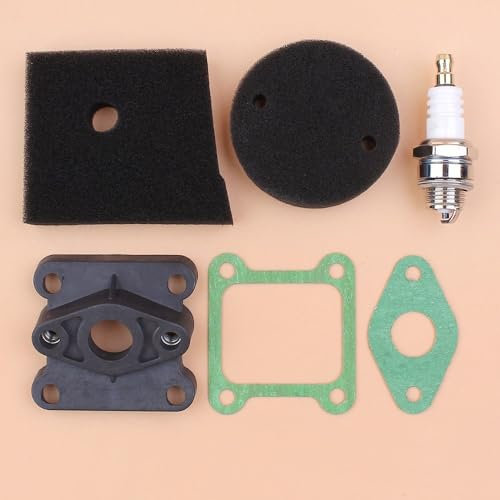 6pcs Air Filter Intake Manifold Spark Plug Gasket Kit For Robin NB411 NB 411 2-Stroke Brush Cutter Grass Trimmer Engine Motor