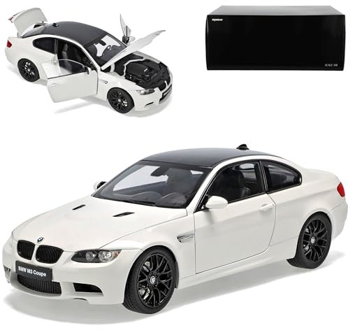 alles-meine.de GmbH B*M*W 3er E 92 M3 Coupe Alpine Weiss 2005-2013 1/18 Kyosho Modell Auto mit individiuellem Wunschkennzeichen