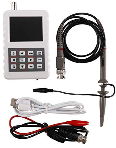 Cpolebev 1 Set Digitales Hand Oszilloskop 5M Bandbreite 20MSps Abtastrate Mini PRo Oszilloskop mit Oszilloskop Tastkopf P6100