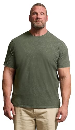 BadRhino Big & Tall Khaki Acid Wash T-Shirt - Men's - Plus Size Curve