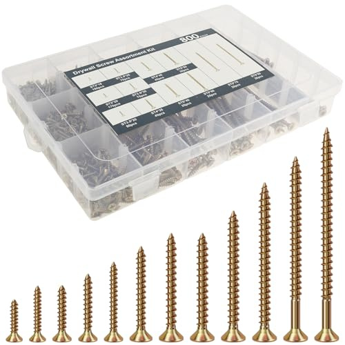 800 Stk Holzschrauben Torx Set M3*16-M5*70 Präzise Spanplattenschrauben Gelb Universalschrauben-Sortiment Senkkopfschrauben Terrassenschrauben Universalschrauben Dachkonstruktion Schrauben Set