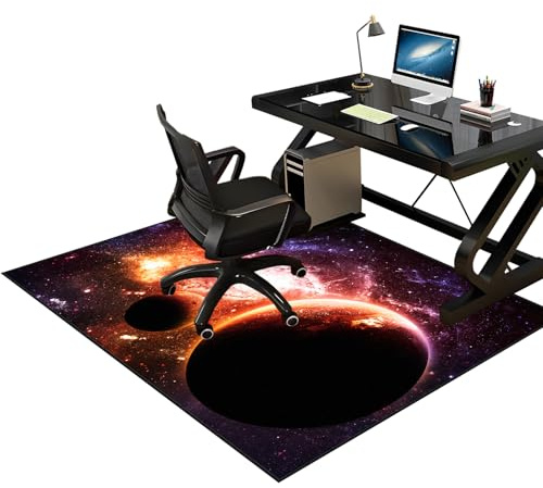 Tkuhknag Stuhlunterlage Gaming, Schreibtischstuhl Unterlage für Teppichboden, Teppich unter Bürostuhl, Bodenschutzmatt Teppich, Gaming Stuhl Unterlage, Bürostuhlunterlage für Hartböden 90 x 120 cm