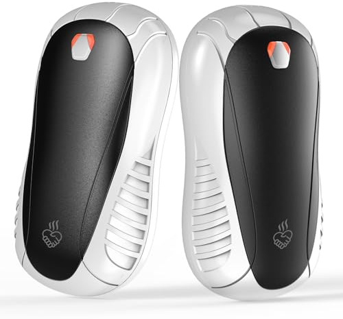 FANDLISS Chauffe-Mains électriques Split 2er Pack Chauffe-Mains Portables 5200mAh USB Rechargeables Chauffe-Mains 3 Niveaux de Chaleur, Cadeau d'hiver, Idéal pour Le Plein air, Le Camping et Le Sport