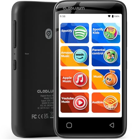 MP3 Player for Kids, Parental Controls, 16GB, Supports Spotify and Audible, Bluetooth and WiFi(Black)