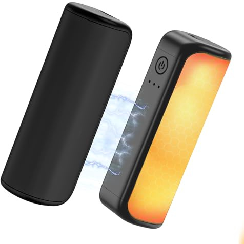 2 Pack Hand Warmers Rechargeable, Portable Electric Hand Warmers Reusable Fast Heating, Fits in Gloves for Winter Sports Hunting Accessories Outdoor/Indoor/Warm Gifts for Men Women, Black