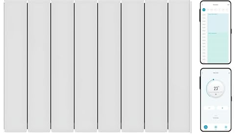 Exo Aluminum Wifi Electric Panel Heater/Smart Radiator + Timer, Thermostat, Energy Saving, Ceramic Core, Voice Control, Wall Mounted (2000W)