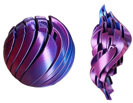 ZXDZSW 3D-Druck-Schleimball-Zappelspielzeug, hypnotischer Schleimball-Spinner, Stressabbau-Kugel, drehbares Schreibtischspielzeug zur Entspannung im Büro, zu Hause, in der Schule, auf Reisen(Purple)