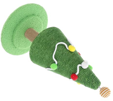 EPIGEIST Weihnachtlicher Katzenspielbaum mit Natürlichem Sisal Hoher Stabiler Vertikaler Kratzbaum in Tannenbaum Design Dekorativer Kletter Kratzspaß für und Kätzchen