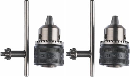 Zahnkranzbohrfutter (Spannbereich 1.5-13 mm, Aufnahme 1/2 Zoll - 20, Rechts- und Linkslauf, Zubehör Bohrmaschine) (Packung mit 2)