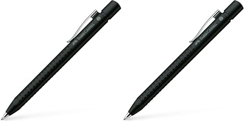 Faber-Castell 144187 - Kugelschreiber GRIP 2011, Mine: M, Schaftfarbe: schwarz-matt (Packung mit 2)