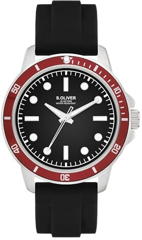 s.Oliver Herrenuhr - 41 mm - analoge Armbanduhr mit Quarzwerk - Multifunktion & 3 Zeiger - hoher 5 ATM wasserdicht - Kratzfest