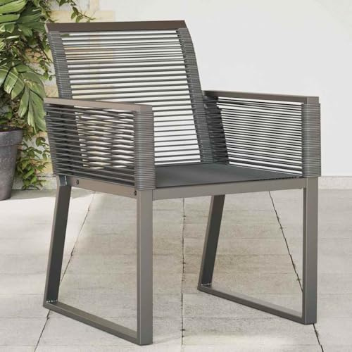 Mimdixy Loungesessel Gartenstuhl Campingstuhl,Gartenstühle 2 STK. Schwarz Poly Rattan,Outdoor Sessel Für Terrasse,Balkon,Veranda,Einfach Zu Warten,Leichte Montage