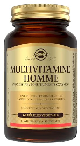 Solgar Multivitamine Homme - Fatigue & Énergie - 60 Gélules Végétales | 13 vitamines et 7 minéraux, Extraits de plantes, Oxxynea et Lycopène, Énergie pour Hommes Actifs, Complément Alimentaire
